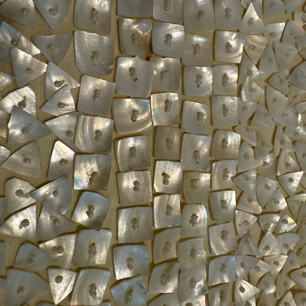Pottery Barn Cream Mother-of-Pearl Accent Pillow